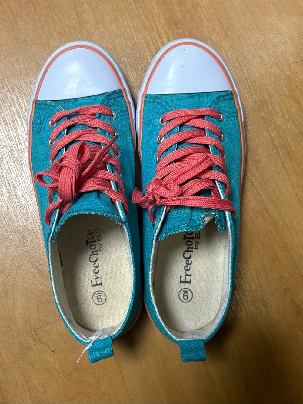 Teal Lace-Up Women's Boots with Coral Laces